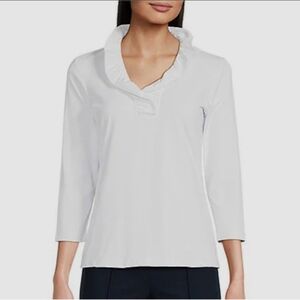 J. McLaughlin 3/4 Sleeve Blouse L